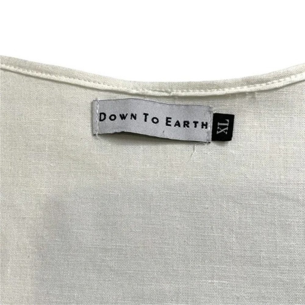 DOWN TO EARTH Off White Linen Rayon Blend Lagenlook Sleeveless Maxi dress Sz XL - Picture 5 of 6